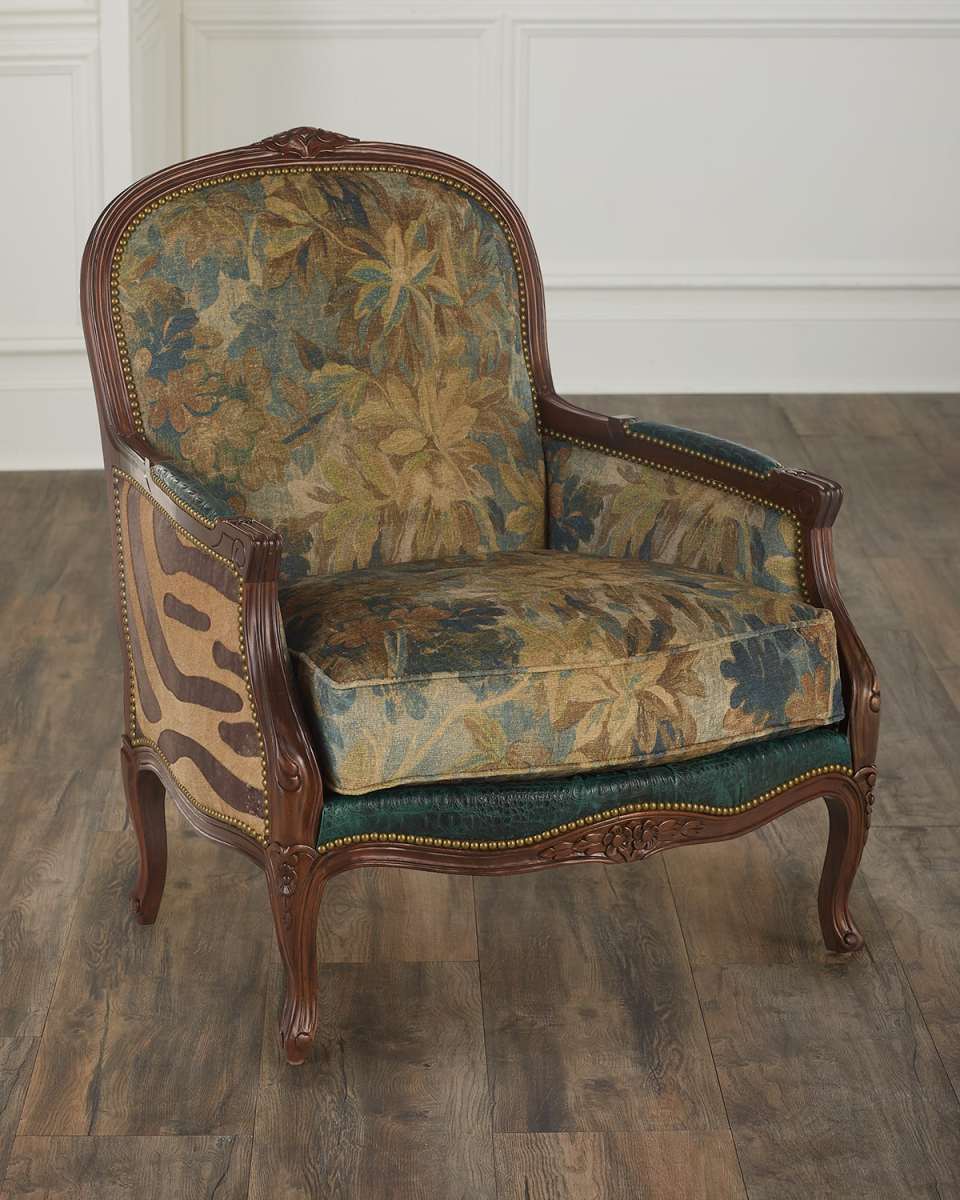 Remington Bergere Chair with Hair on Hide Back